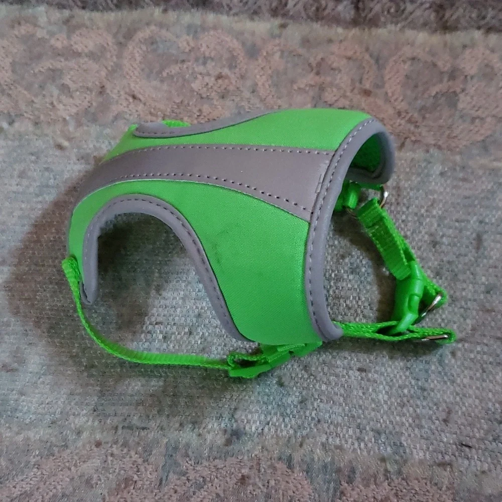 Kitten or small cat safety harness with reflective stripes